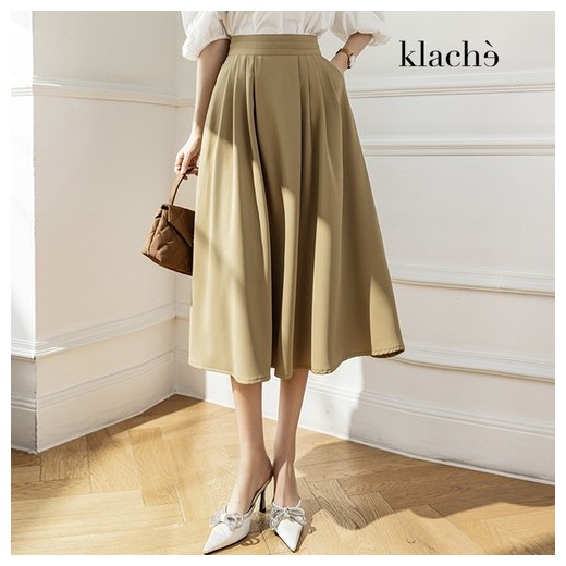 클라셰 햅번핀턱플레어스커트_B3F0504