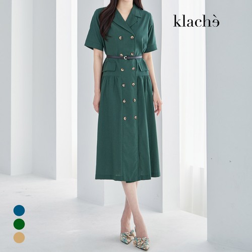 클라셰 린넨더블셔링원피스+벨트SET_B4M0464