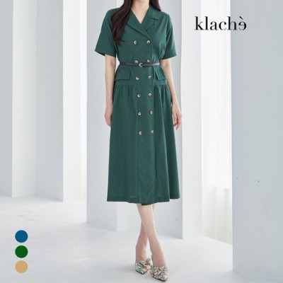 클라셰 린넨더블셔링원피스+벨트SET_B4M0464